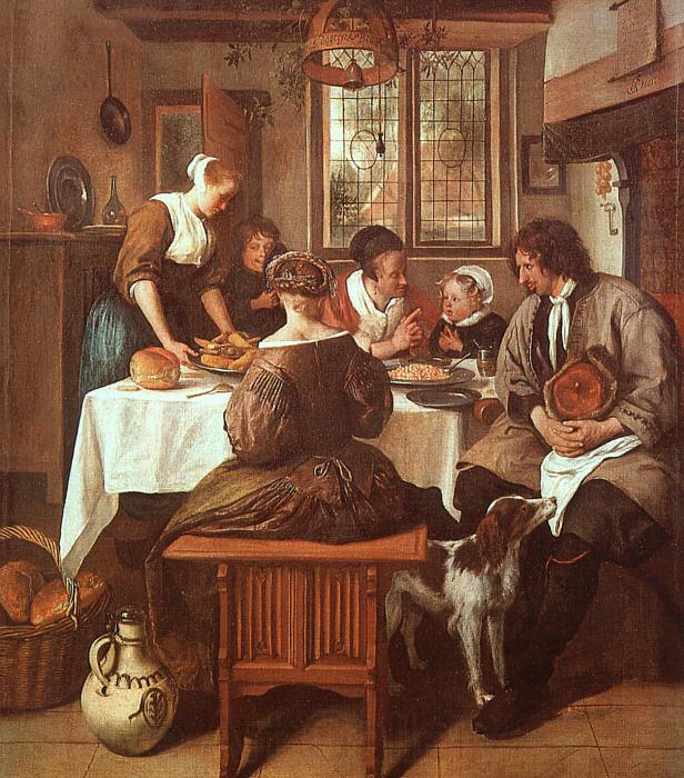 Jan Steen Grace Before Meat Norge oil painting art
